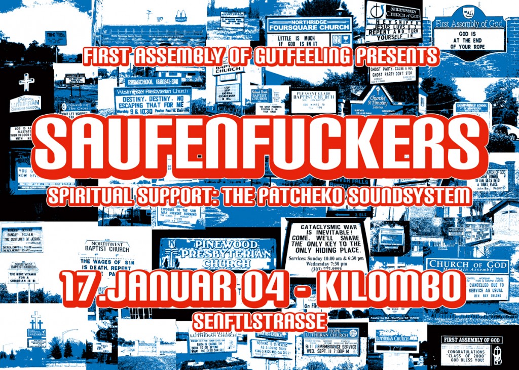 Flyer: Saufenfuckers, Kilombo, Januar 2004
