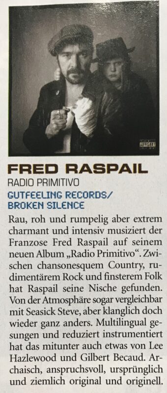 In the Media: Fred Raspail - Radio Primitivo